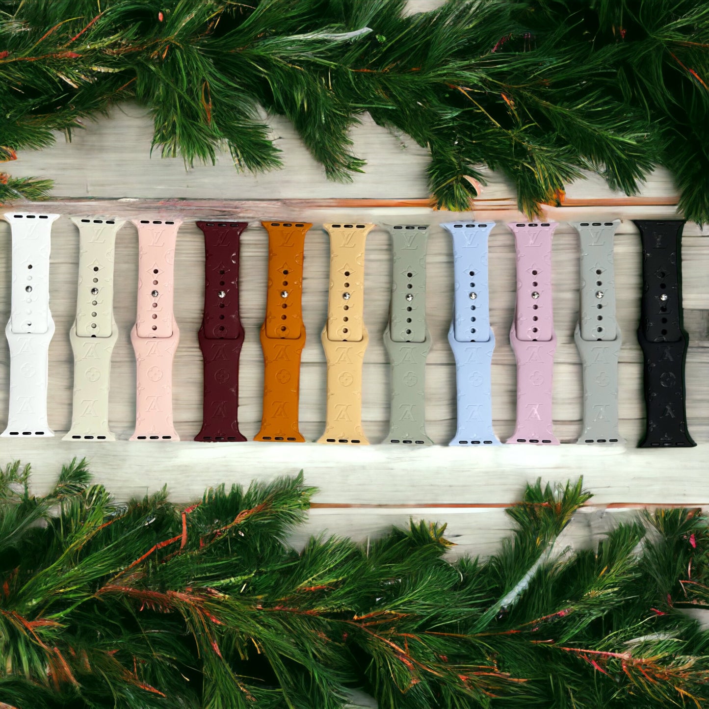 Engraved LV Silicone Apple Watch Band