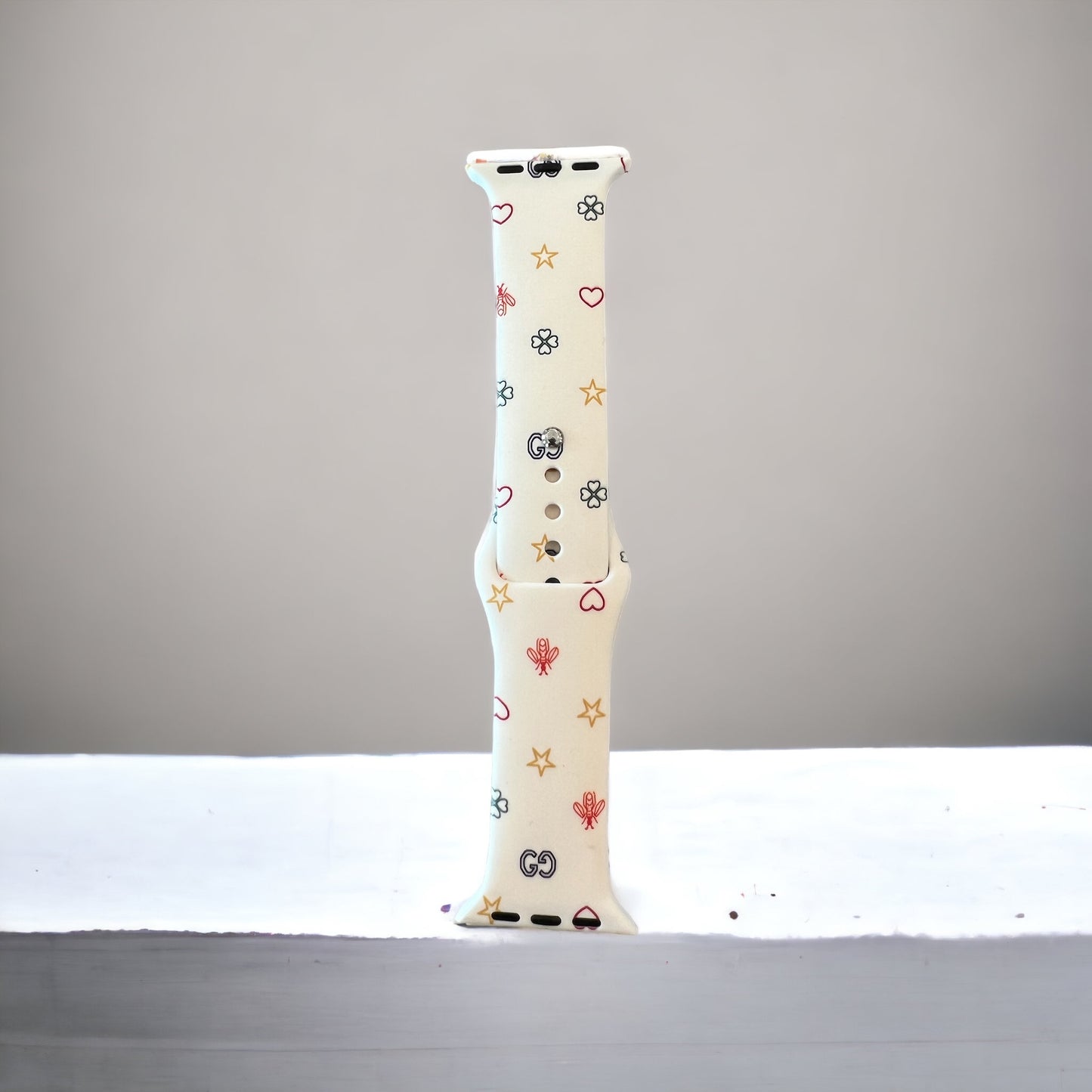 GG Bees & Hearts Silicone Watch Band