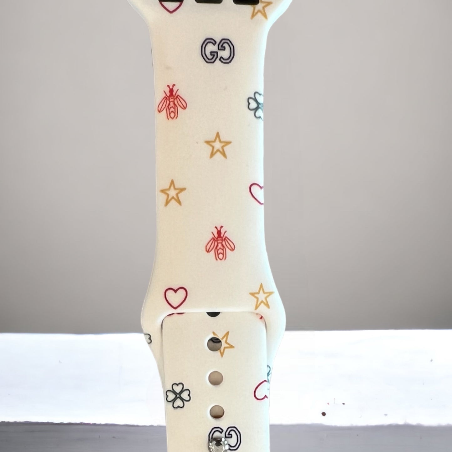 GG Bees & Hearts Silicone Watch Band