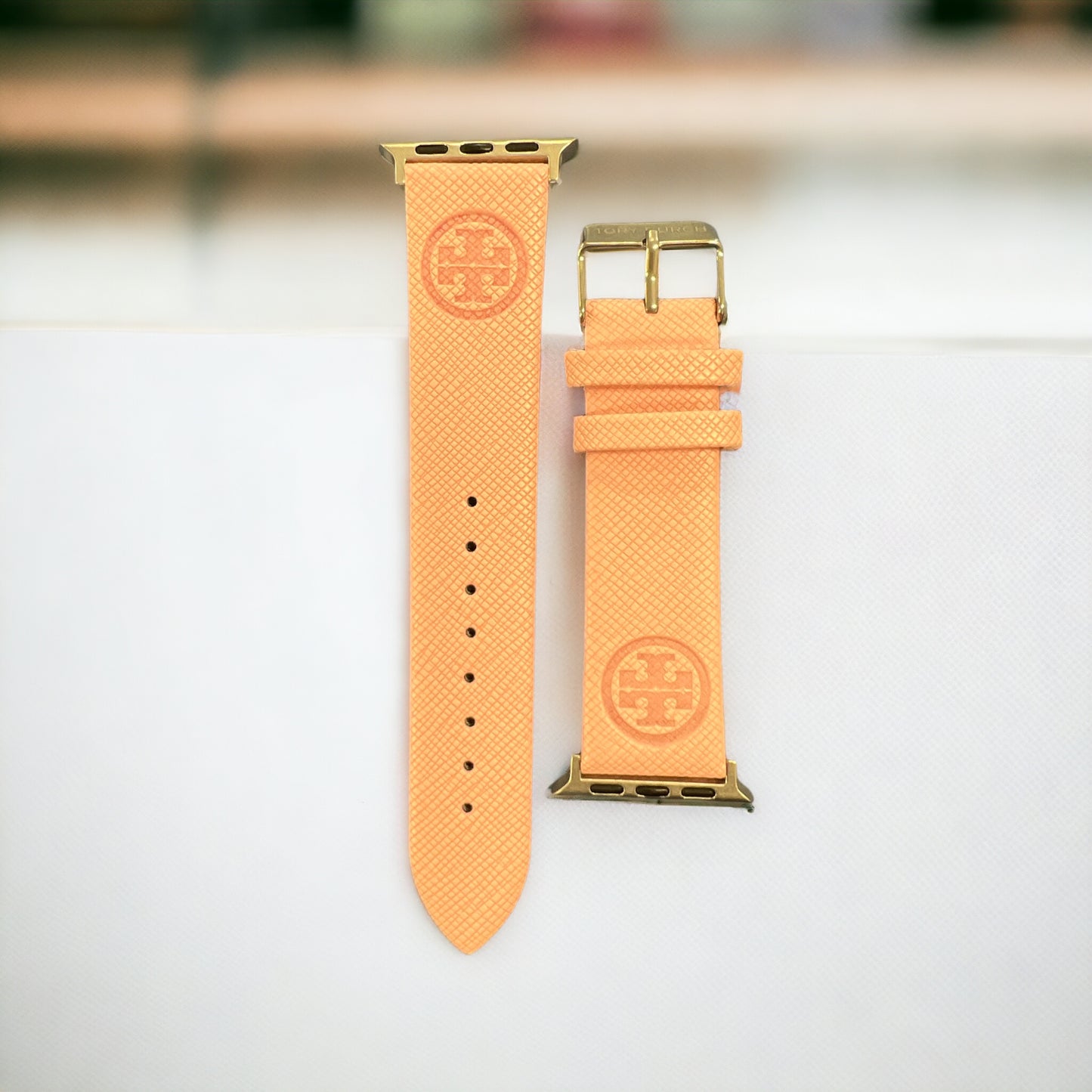TB Engraved Vegan Leather Monogram Apple Watch Band