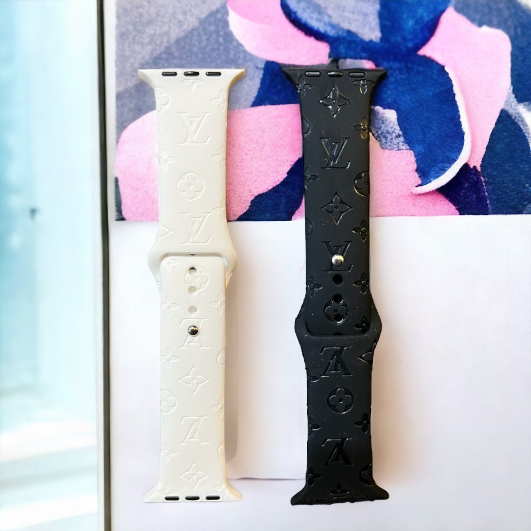 Engraved LV Silicone Apple Watch Band