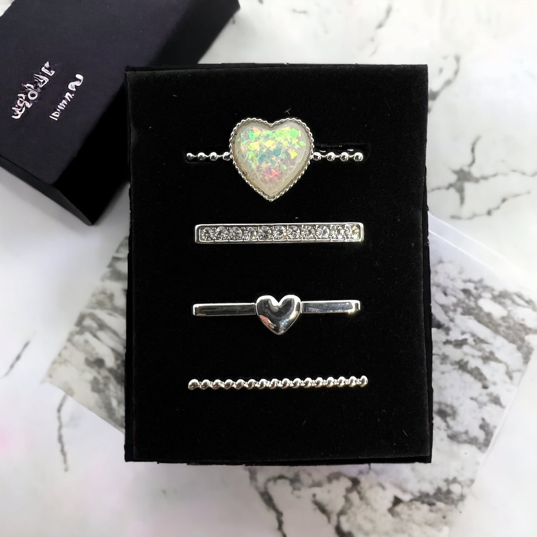 4 Piece Hearts Watch Charm Set