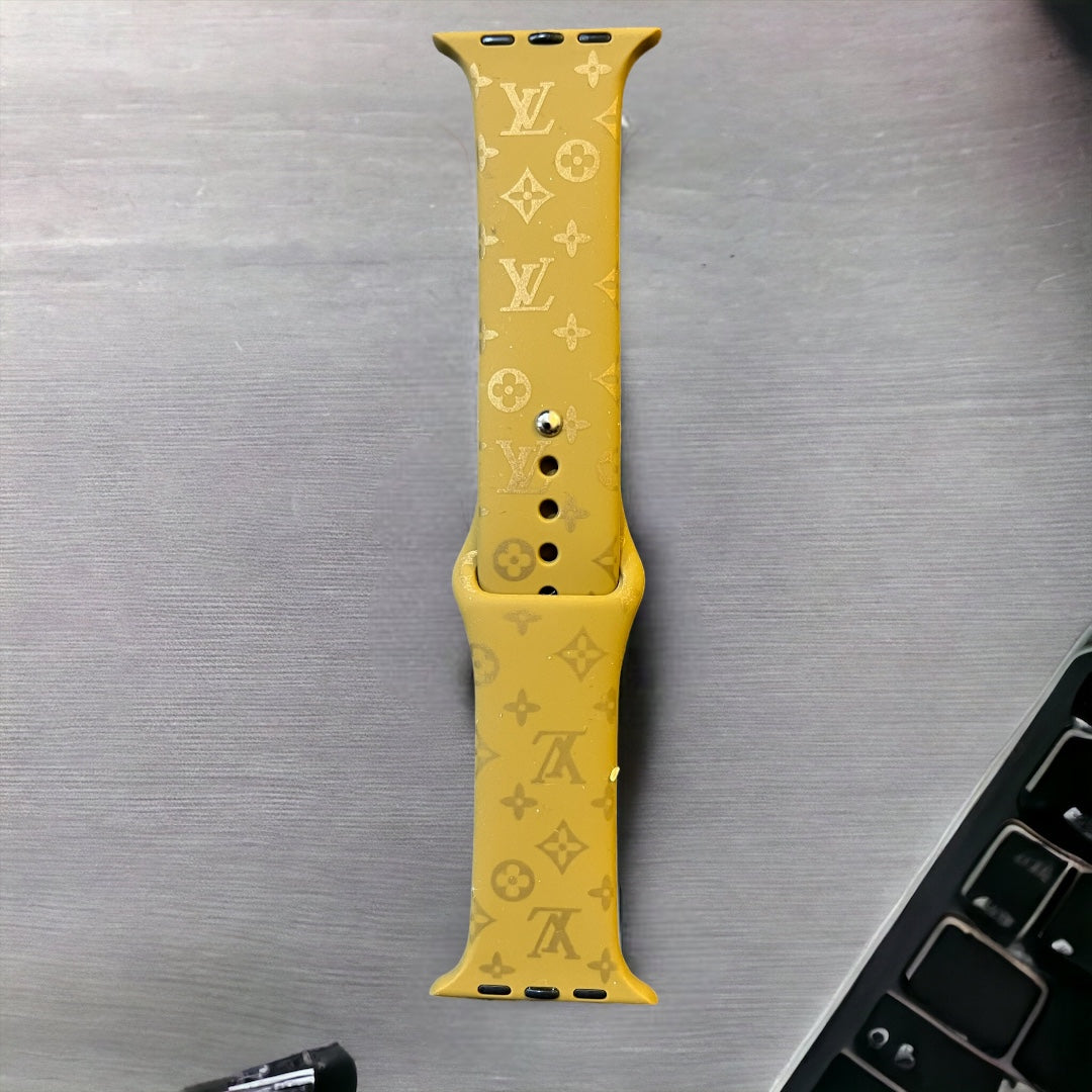 Neutral LV Silcone Apple Watch Bands