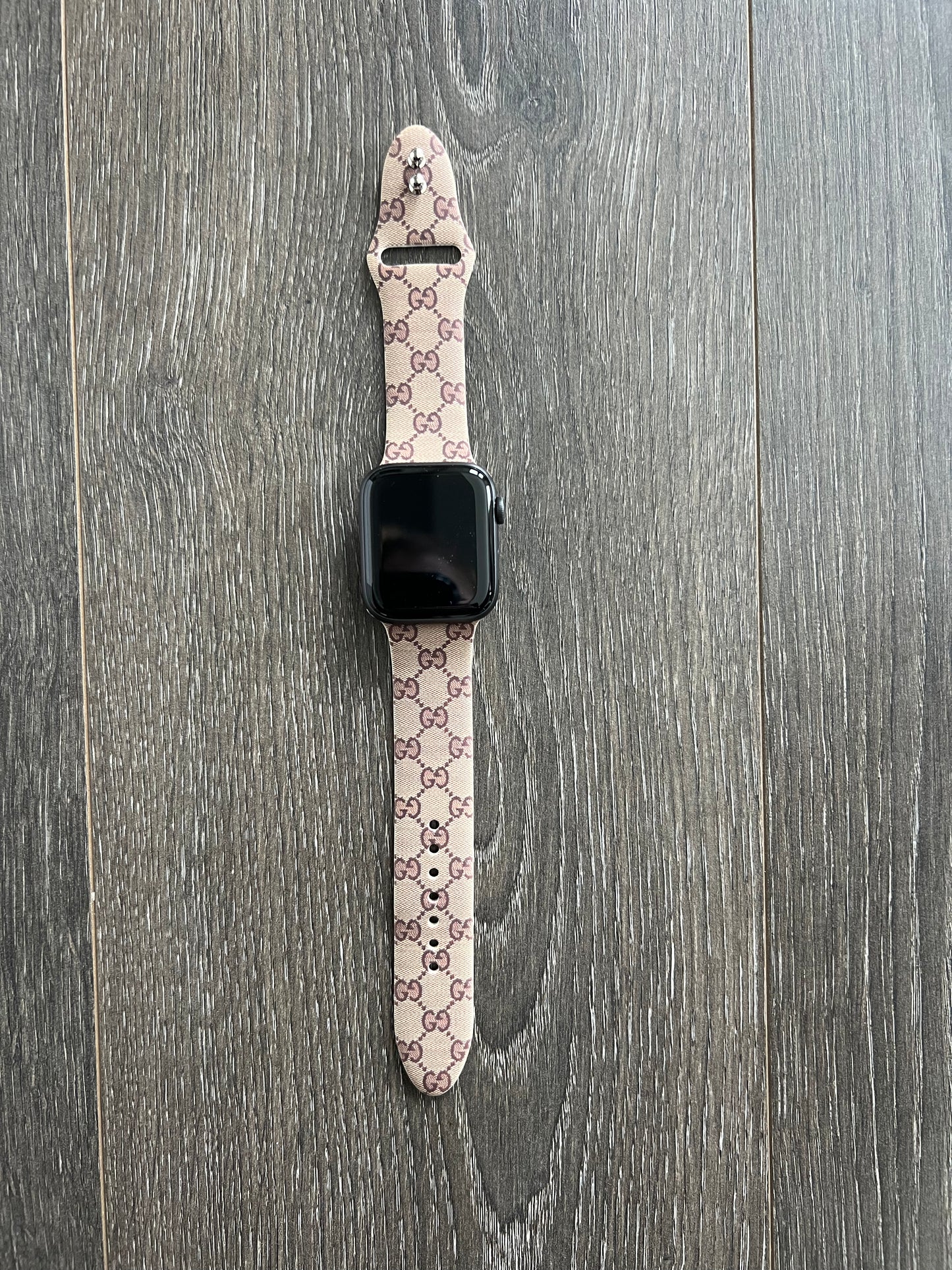 GG Monogram Silicone Apple Watch Band