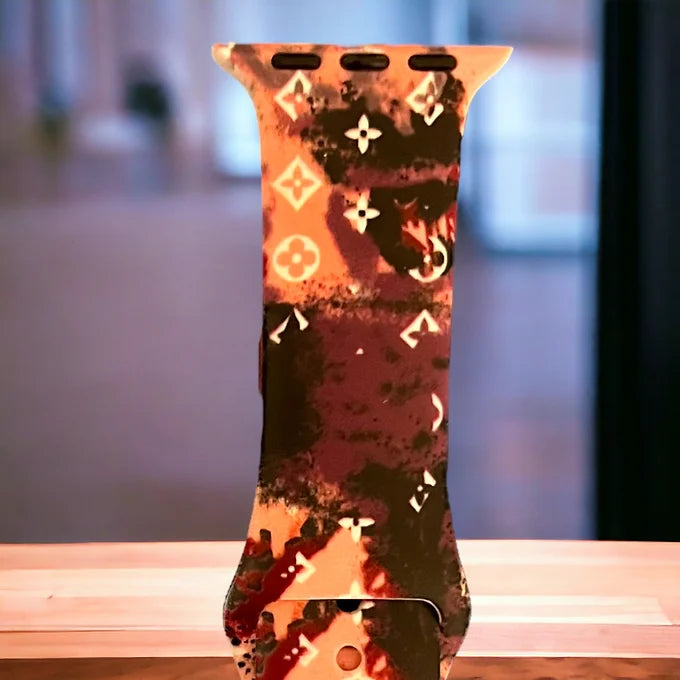 Dark Tie-Dye Lucky Silicone Apple Watch Bands
