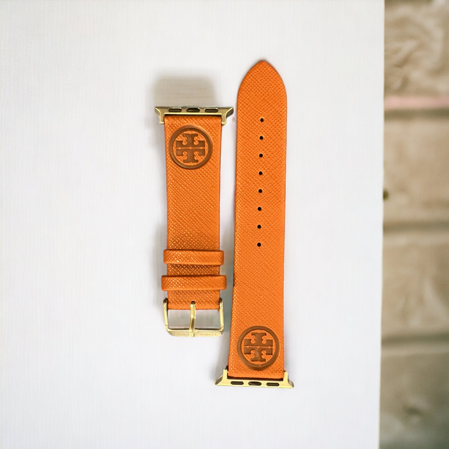 TB Engraved Vegan Leather Monogram Apple Watch Band