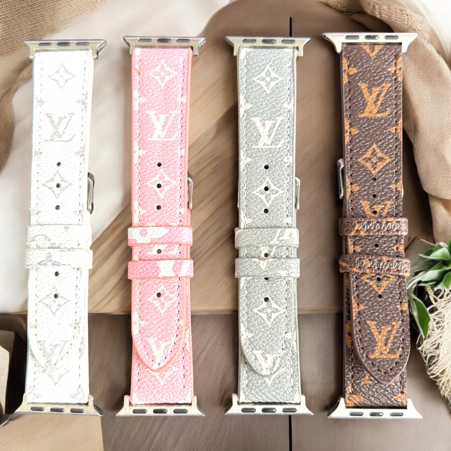 LV Small Monogram Apple Vegan Leather Watch Bands