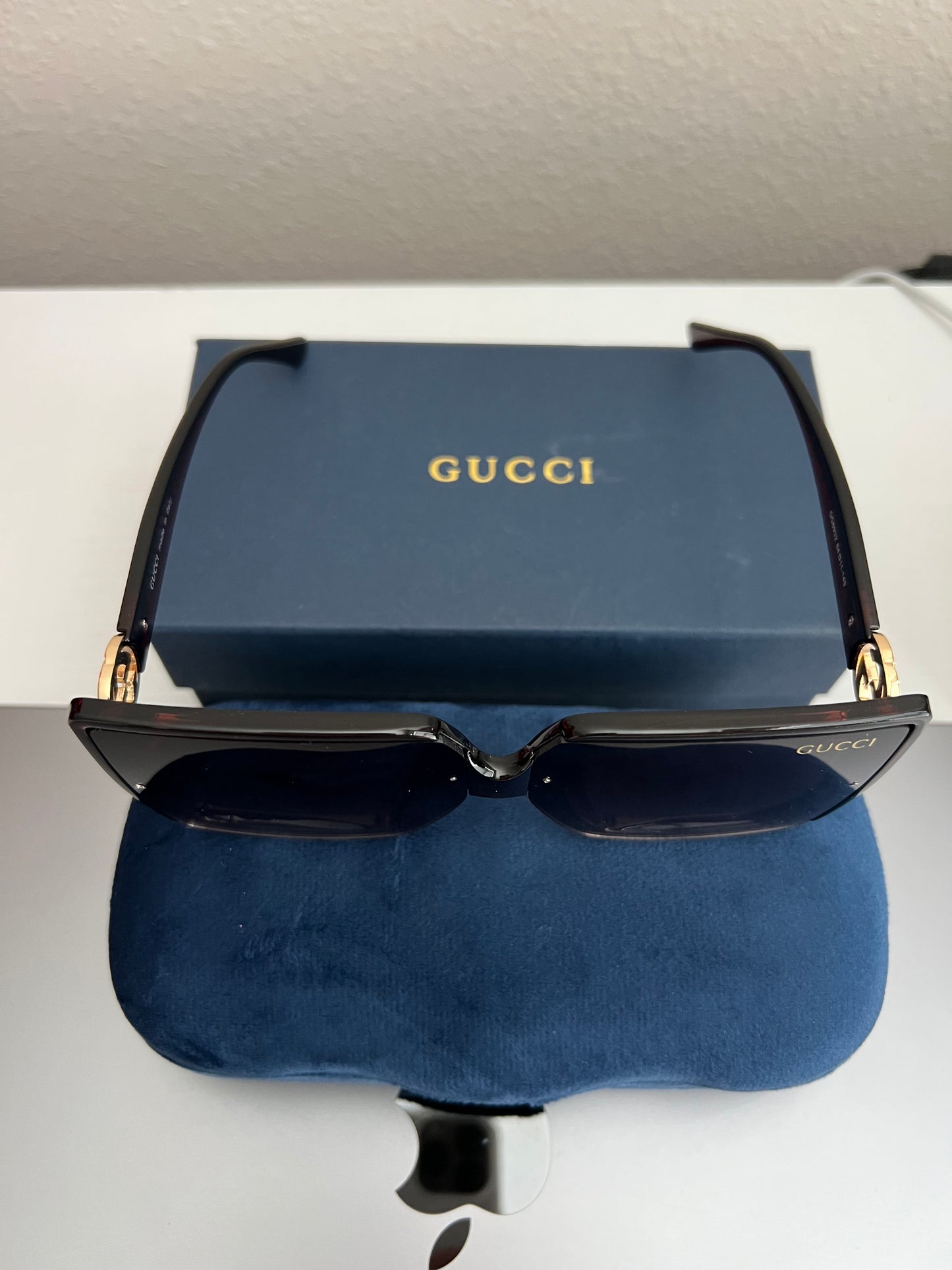 GG square sunnies with Gold hardware