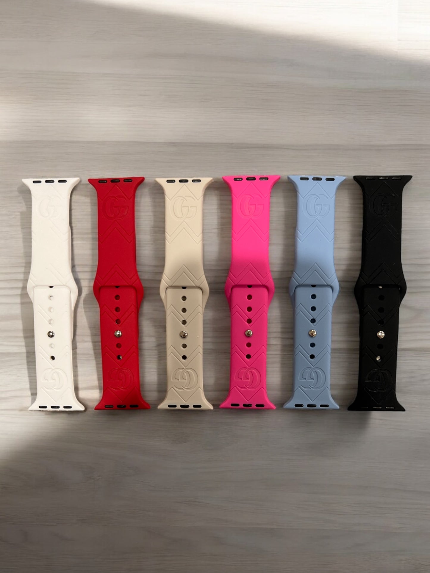 GG Engraved Silicone Apple Watch Band