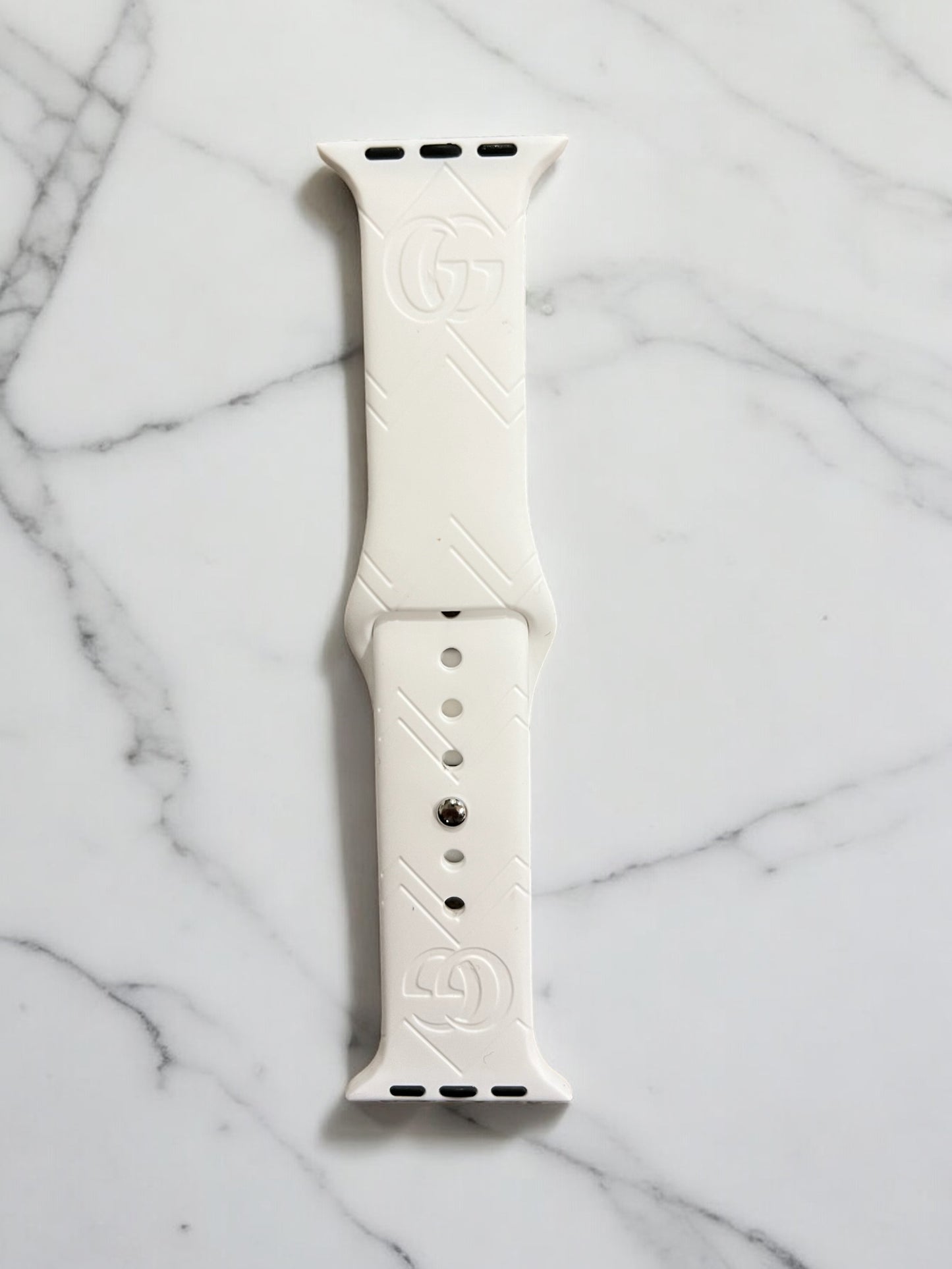 GG Engraved Silicone Apple Watch Band