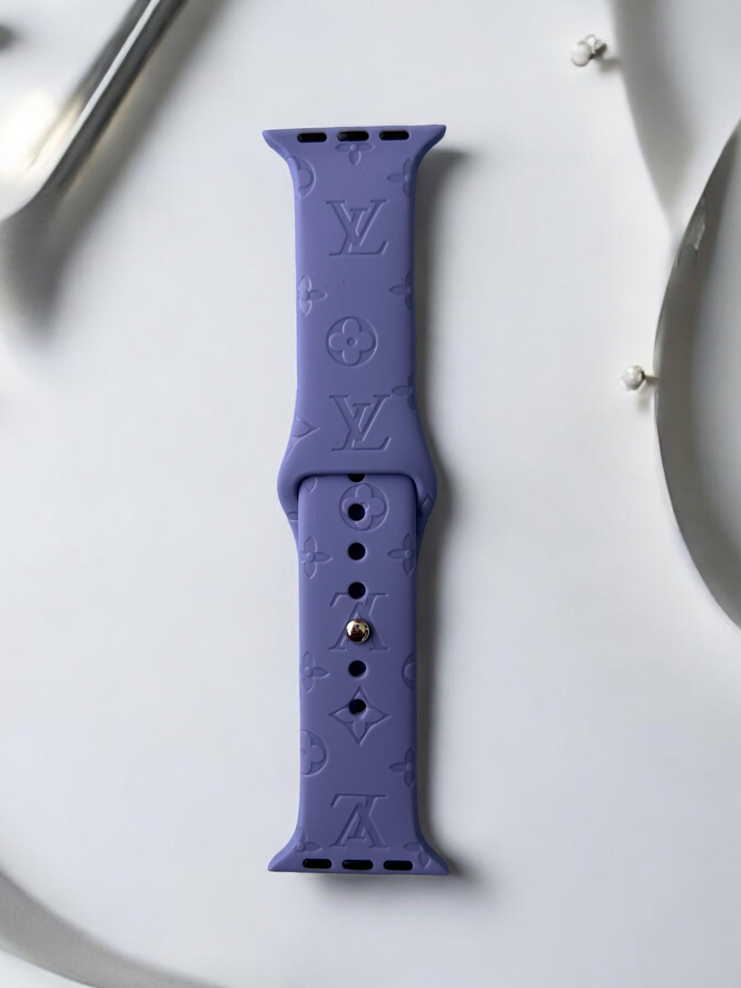 Engraved LV Silicone Apple Watch Band