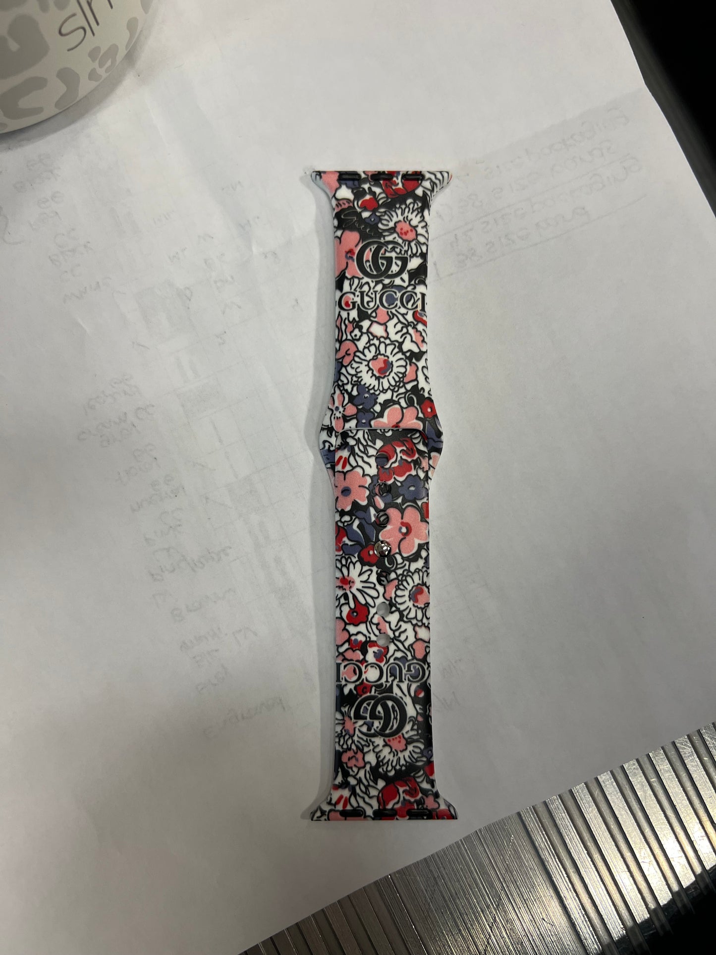GG Floral Silicone Apple Watch Band