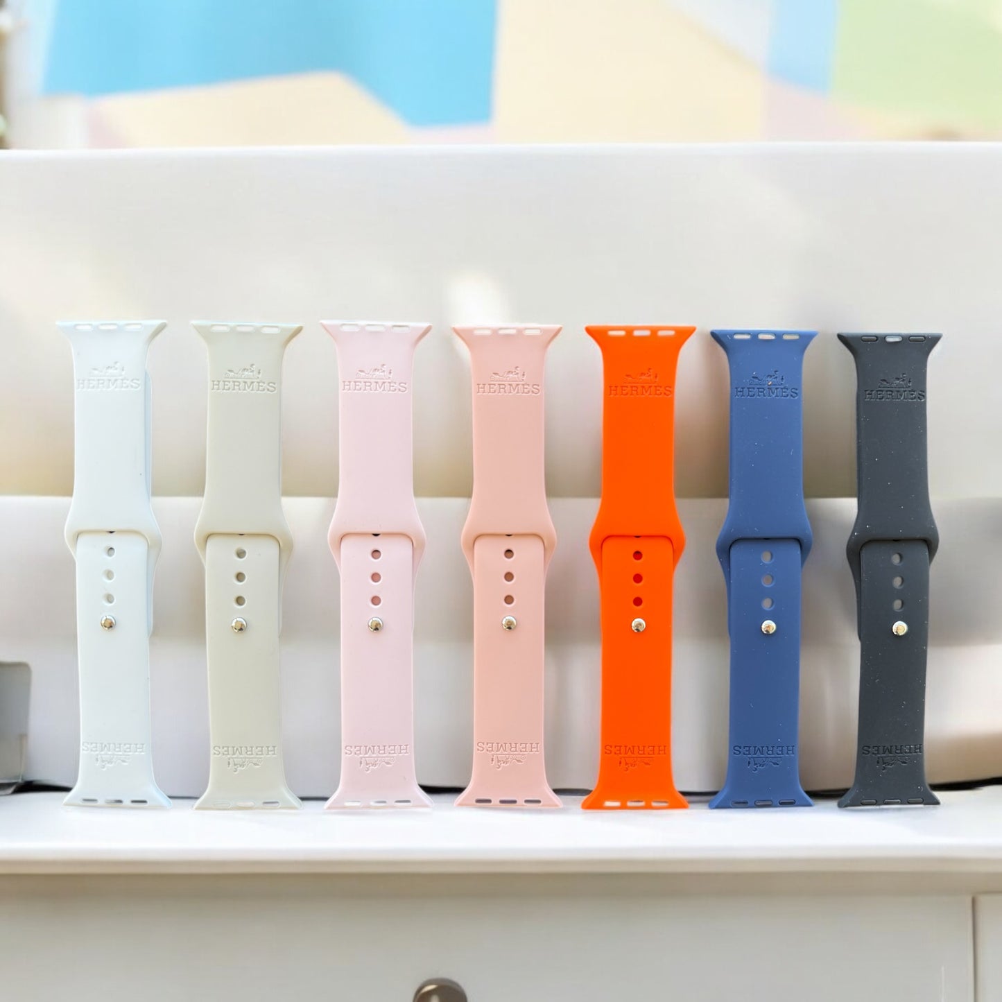 Harlow Monogram Engraved Silicone Apple Watch Band