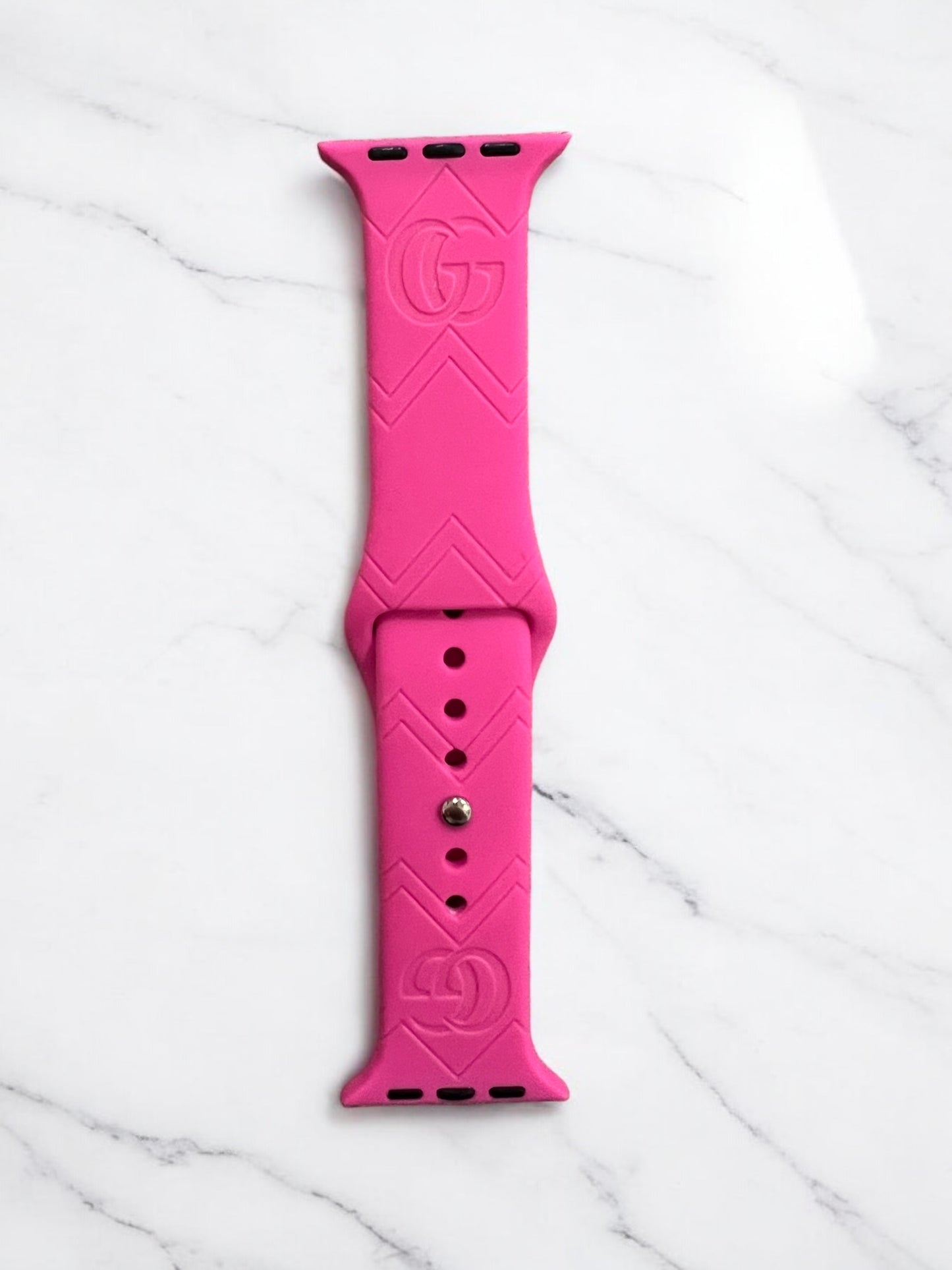 GG Engraved Silicone Apple Watch Band