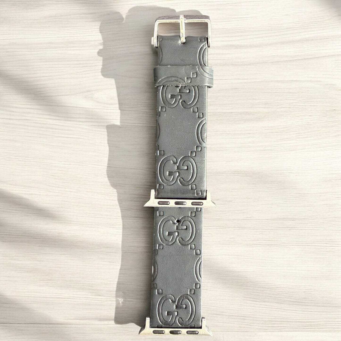 GG Engraved Vegan Leather Apple Watch Band