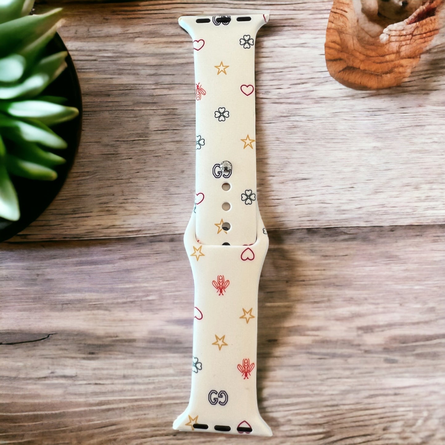 GG Bees & Hearts Silicone Watch Band