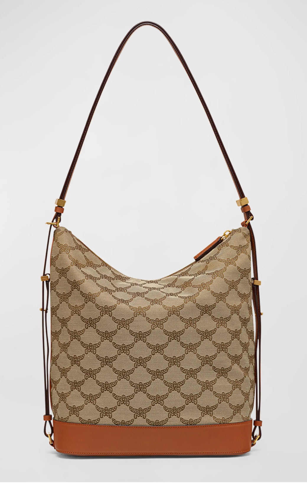 MCM Lauretos Jacquard Himmel Hobo Bag