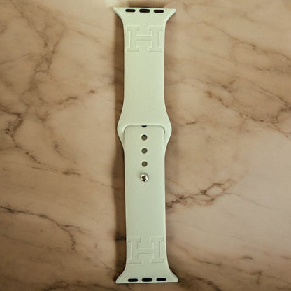 Haliey Engraved Silicone Apple Watch Band