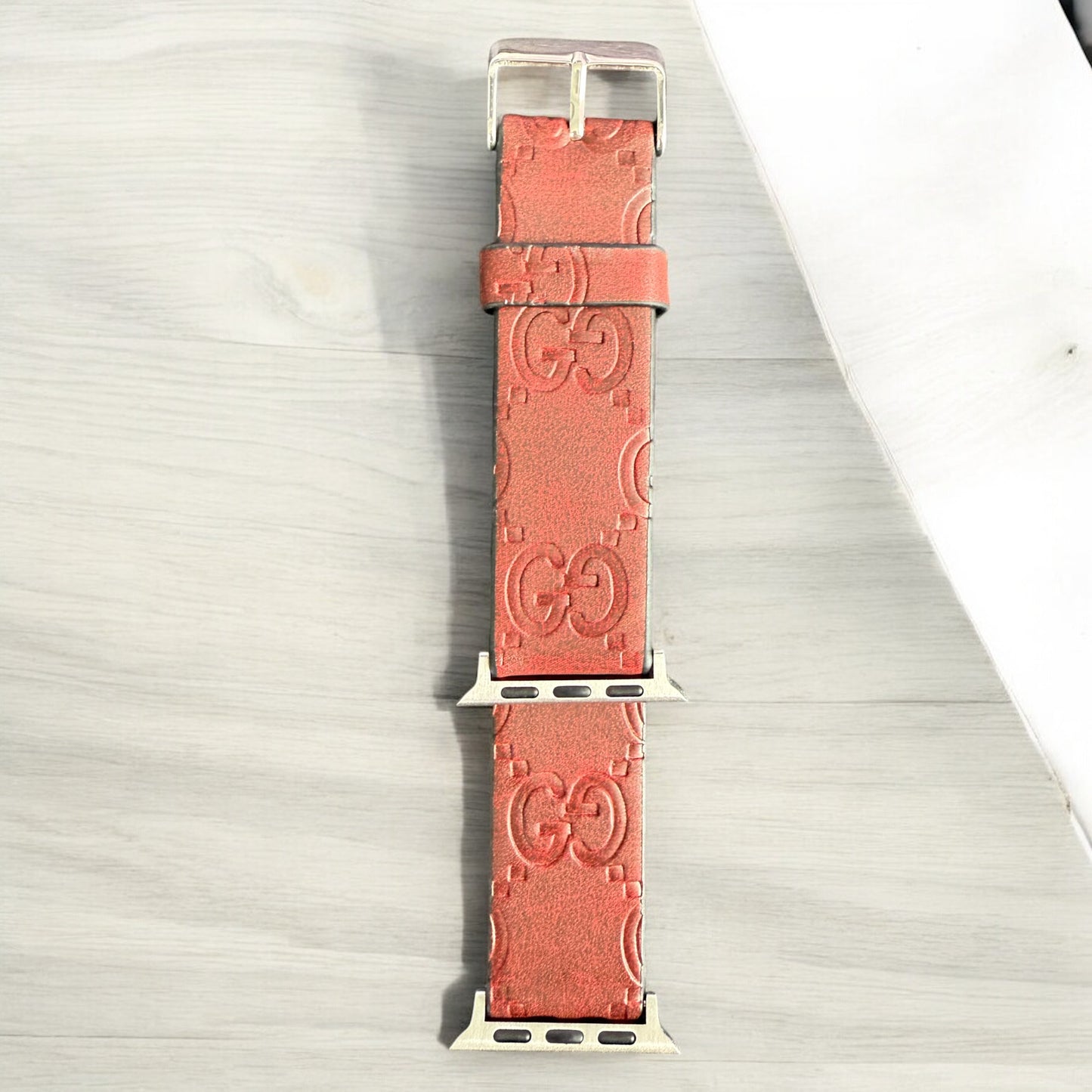 GG Engraved Vegan Leather Apple Watch Band