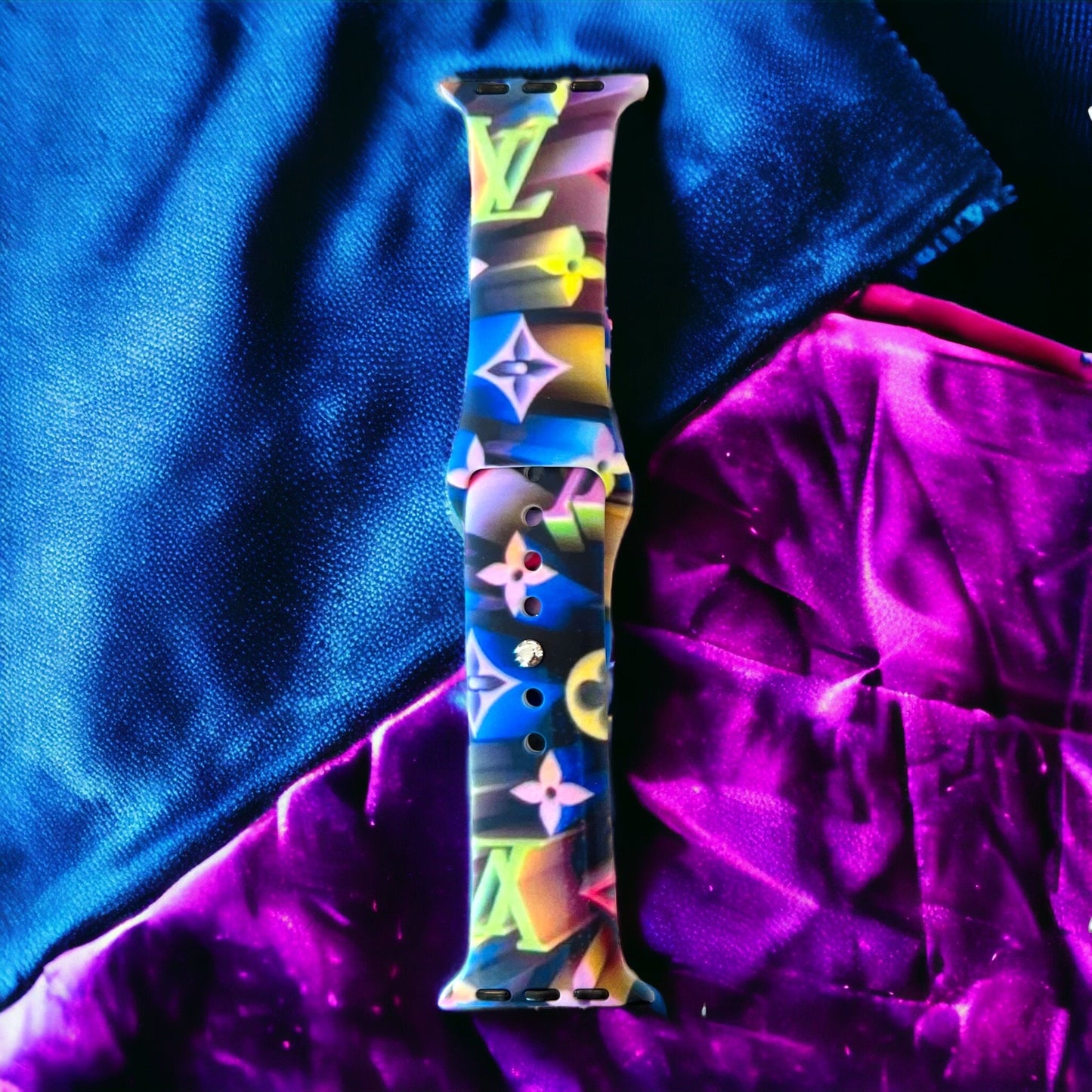 Tie-Dye/Ombre Design LV Silicone Apple Watch Bands