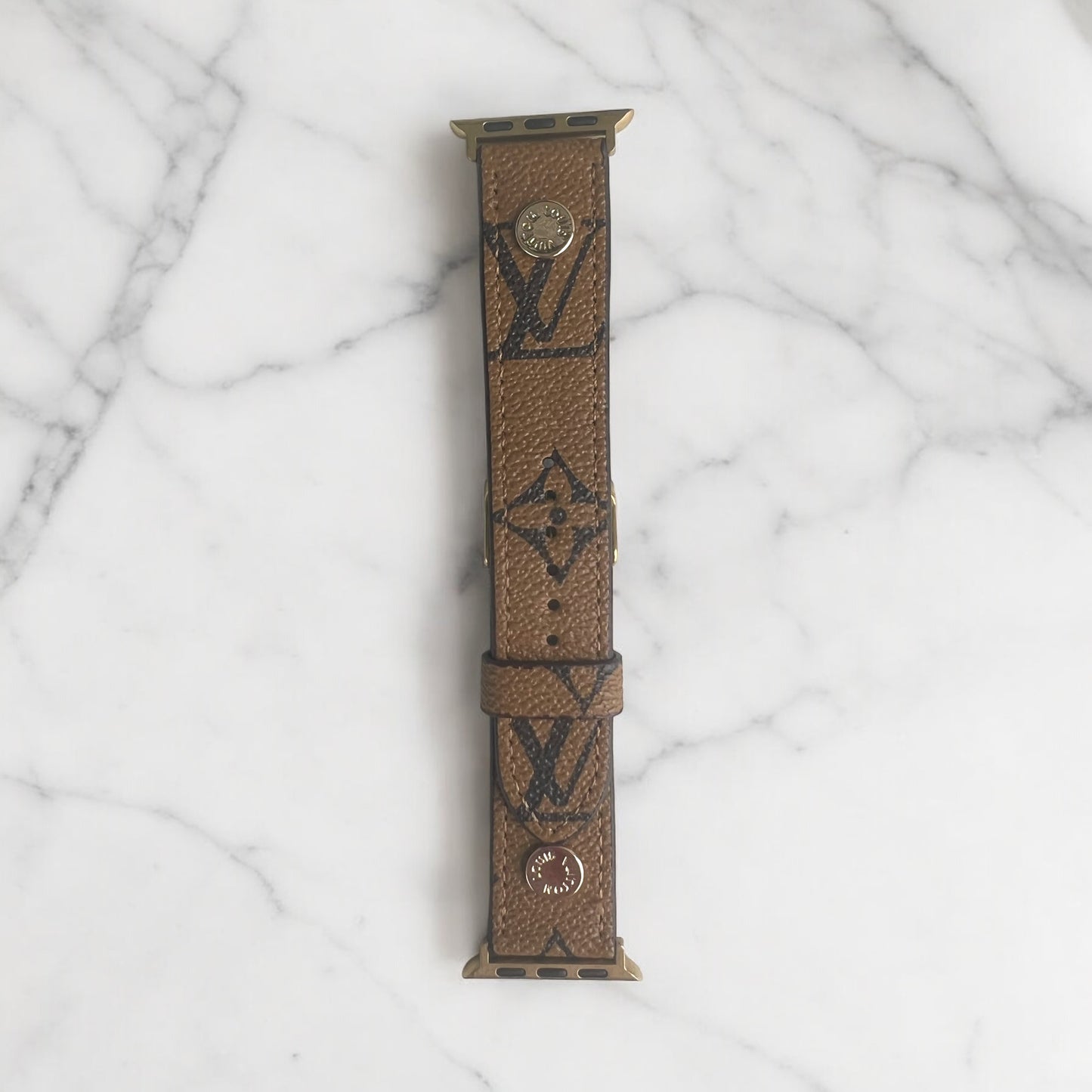 LV Vegan Leather Apple Watch Band 2.0