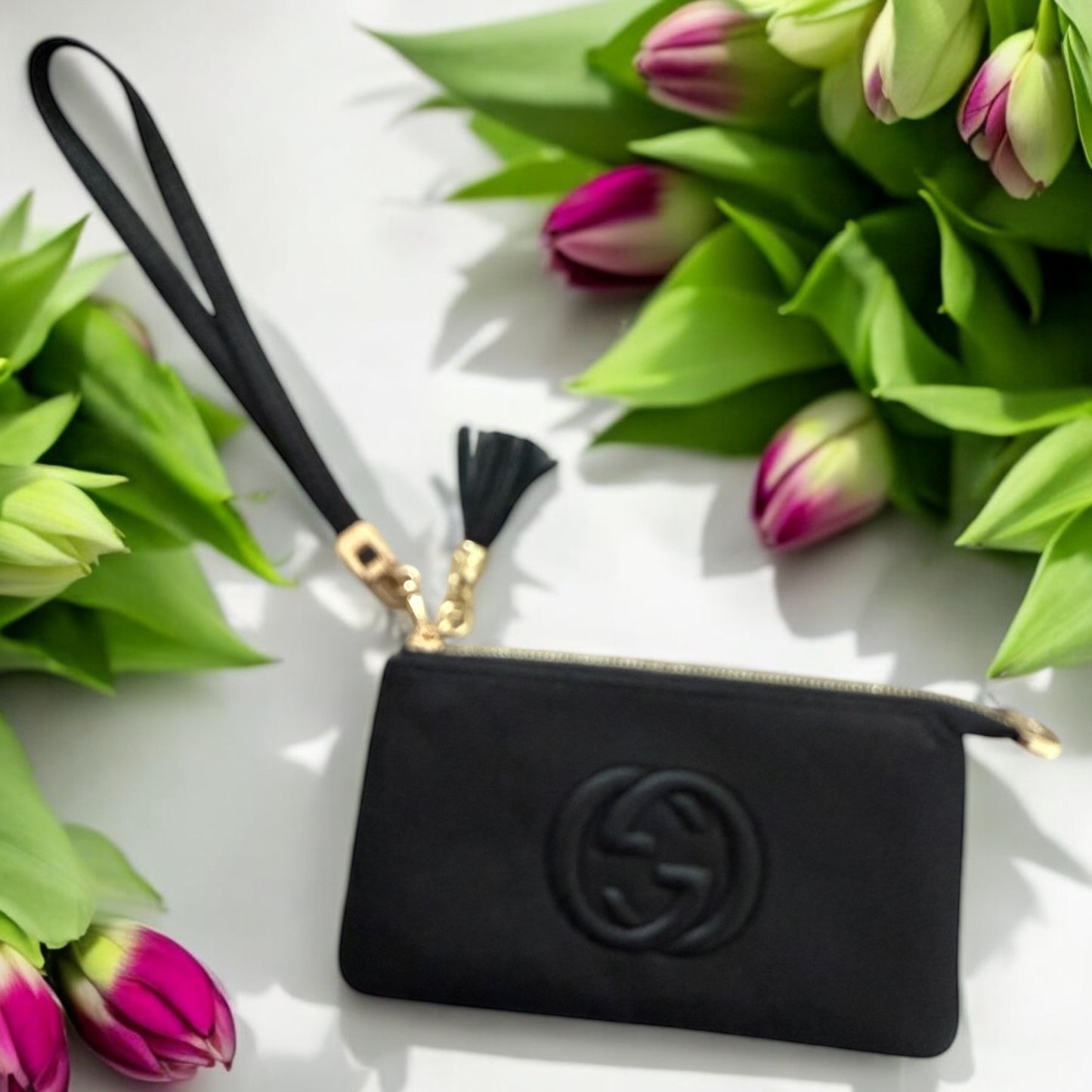 GG Black Wristlet