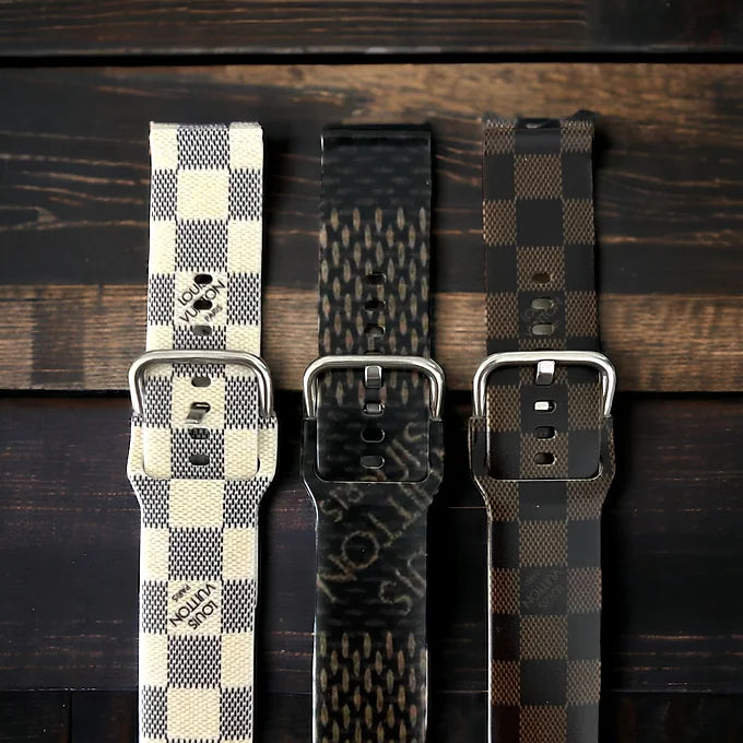 Checkered 20mm and 22mm Silicone Watch Bands