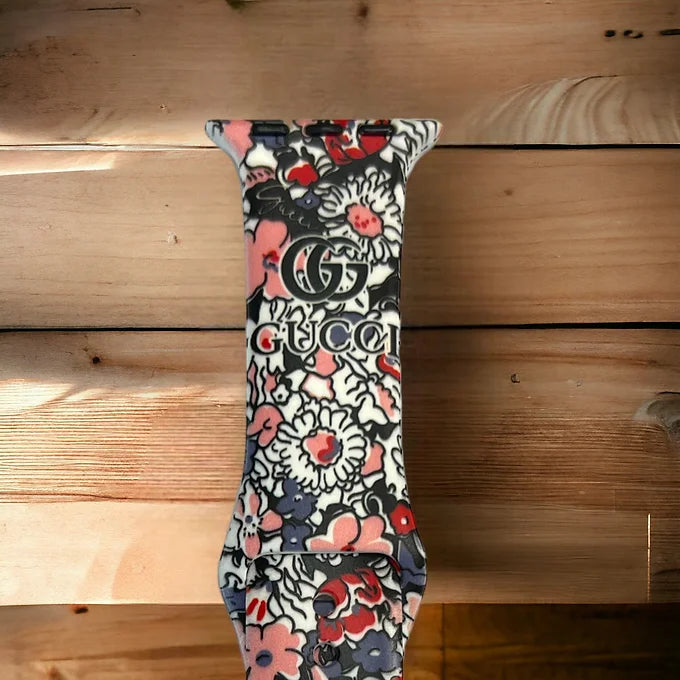 Floral Silicone Apple Watch Band