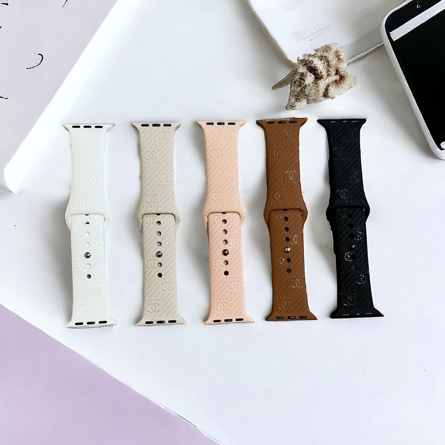 CC Engraved Silicone Apple Watch Band