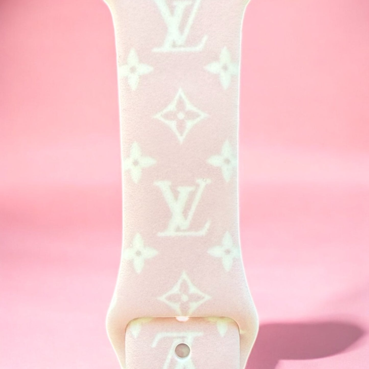 LV Pink Monogram Silicone Apple Watch Band