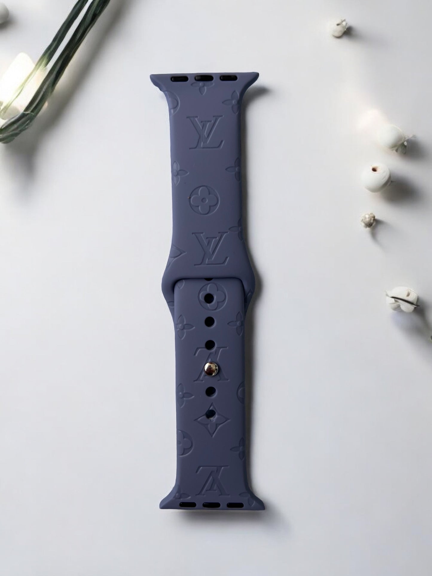 Engraved LV Silicone Apple Watch Band