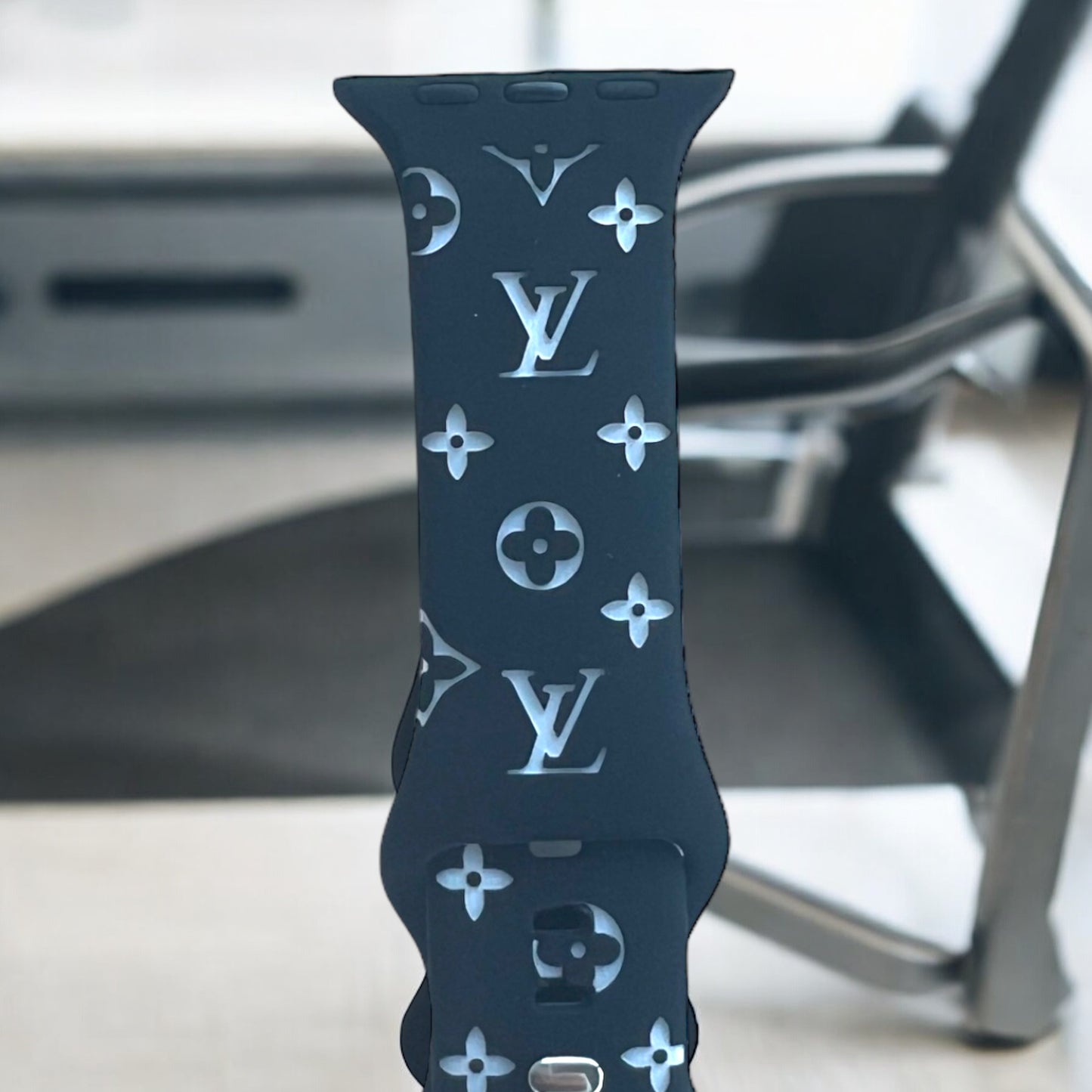 LV Engraved 2 Toned Colored Silicone Apple Watch Band