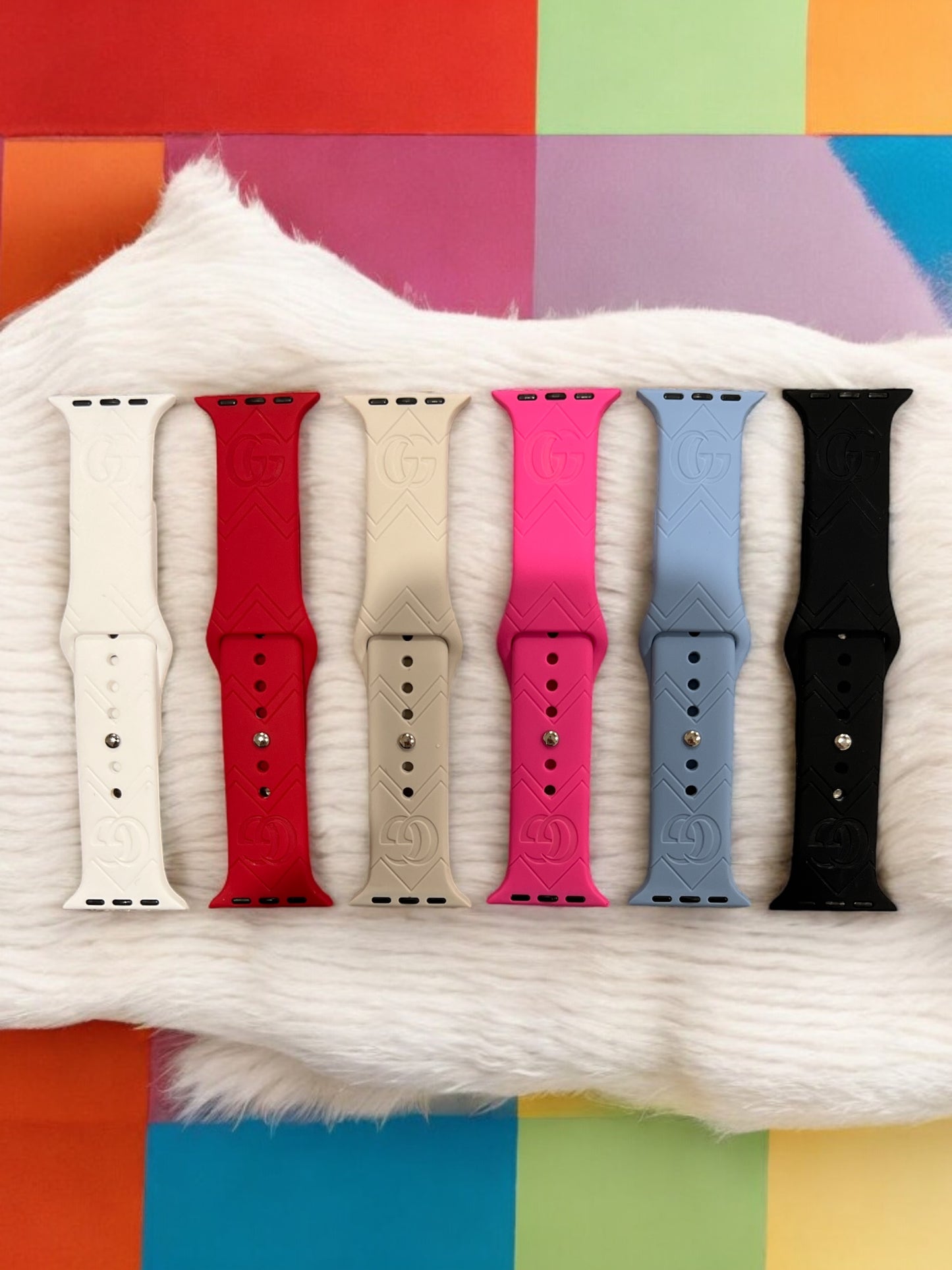 Gianna Engraved Silicone Apple Watch Band