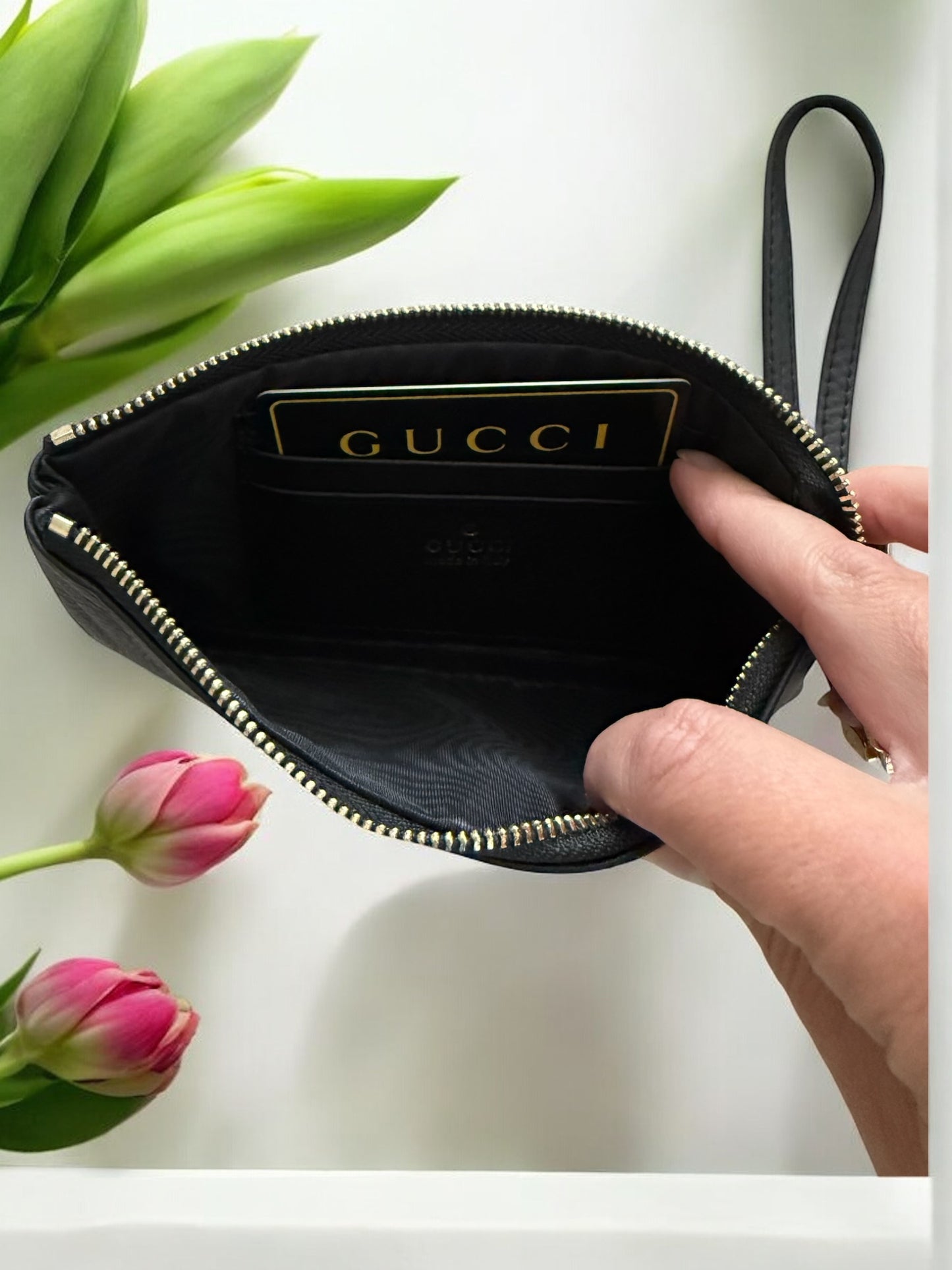 GG Black Wristlet