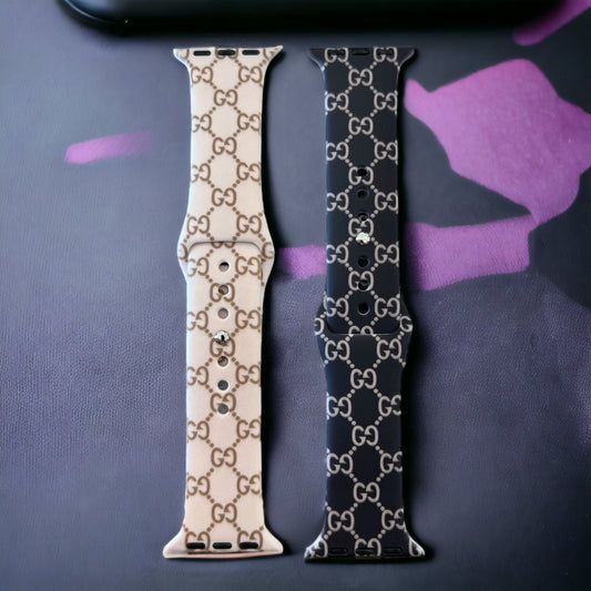 Gucci Neutral Monogram silicone Watch band