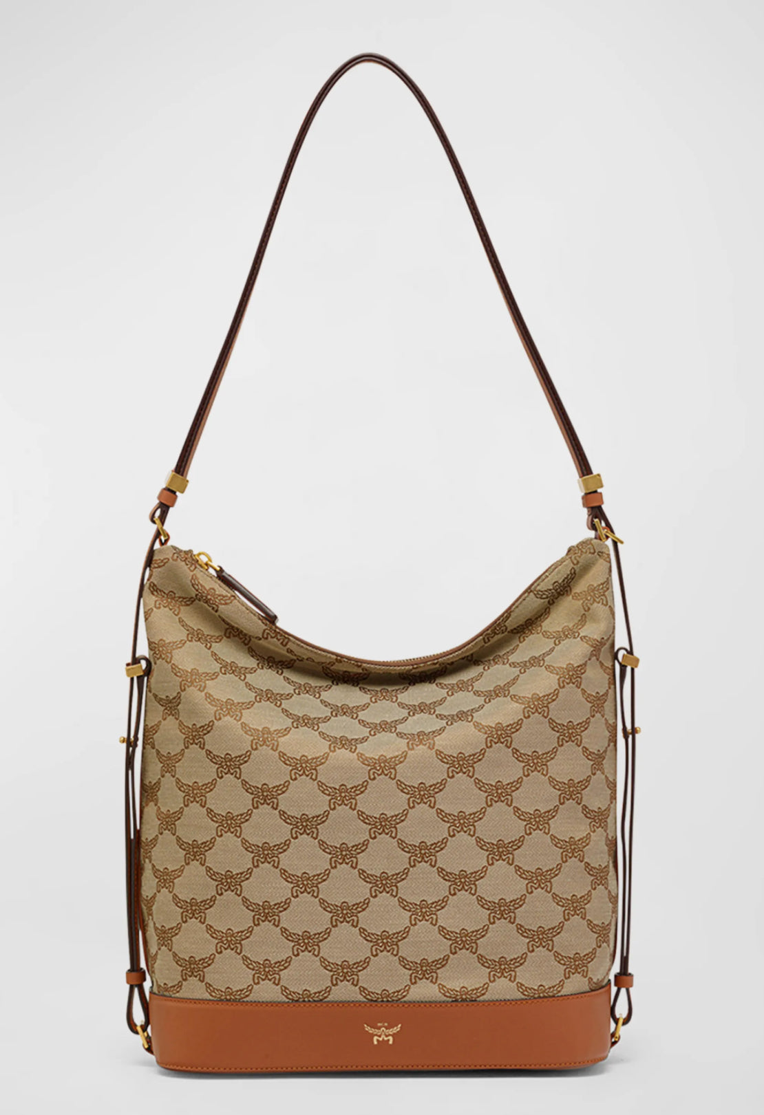 MCM Lauretos Jacquard Himmel Hobo Bag