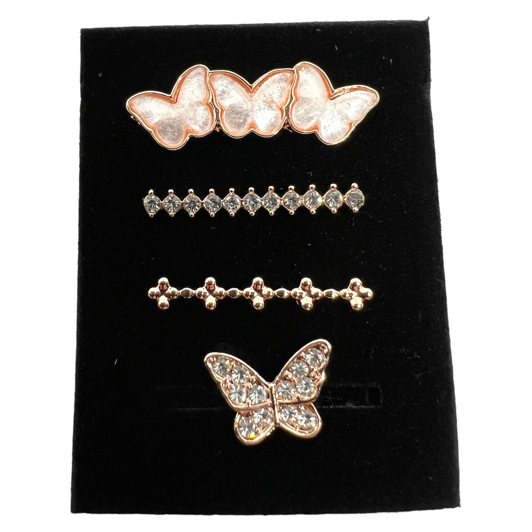 4 Piece Rose Gold Butterfly Watch Band Charm Set