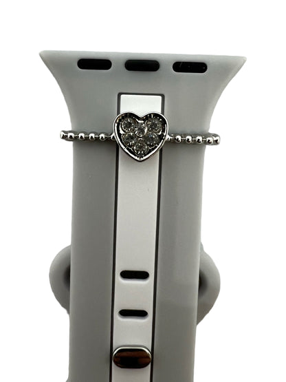 Rhinestone Heart Watch Band Charm