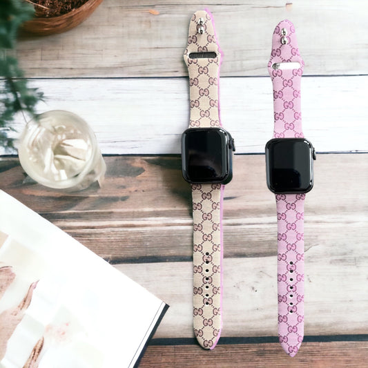 GG Monogram Silicone Apple Watch Band