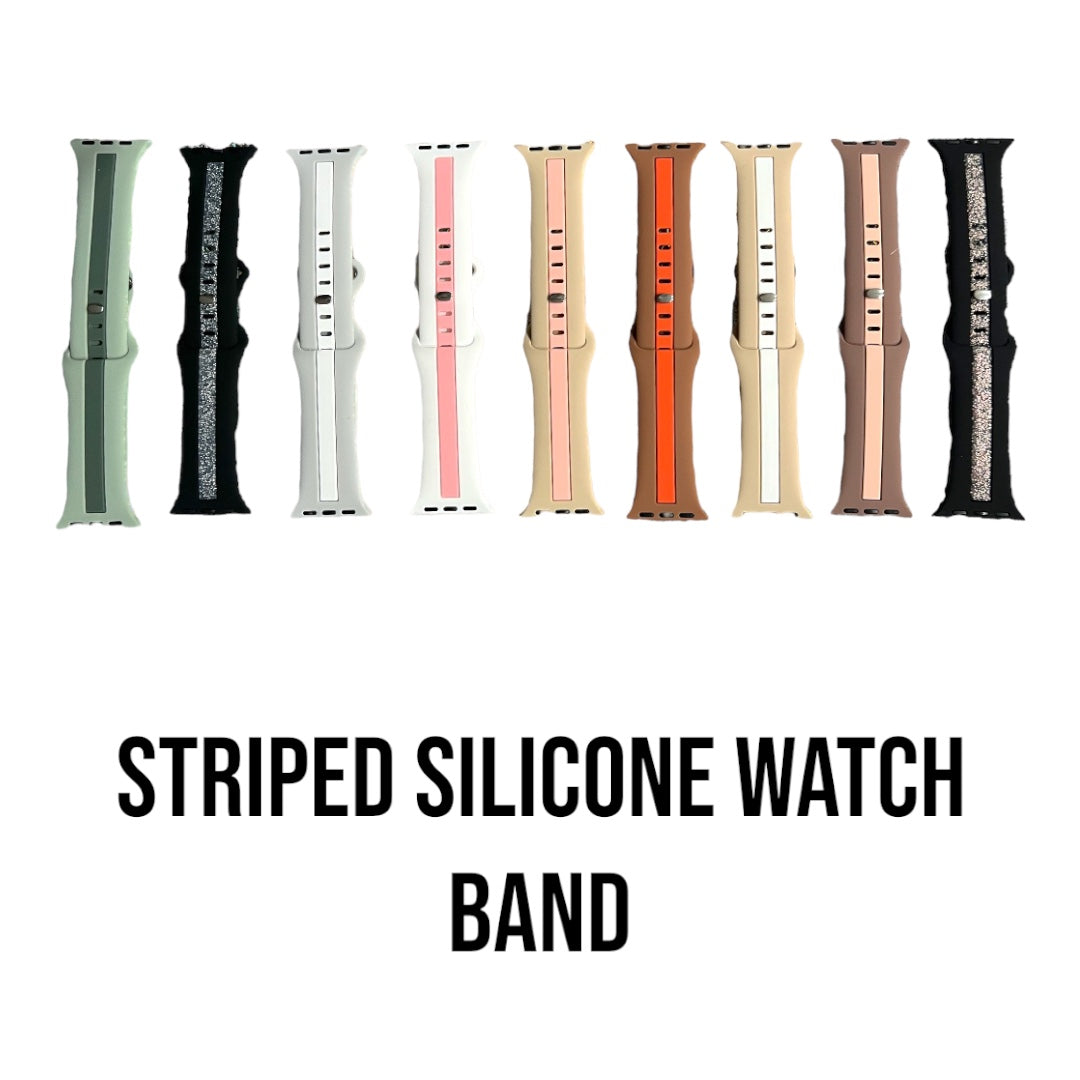 Stripe Silicone Apple Watch Band