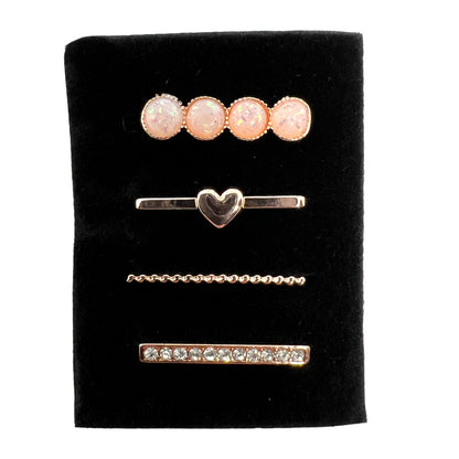4 Piece Rose Gold Round Watch Charm Set