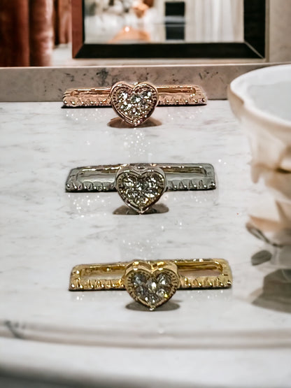 Rhinestone Heart Watch Band Charm