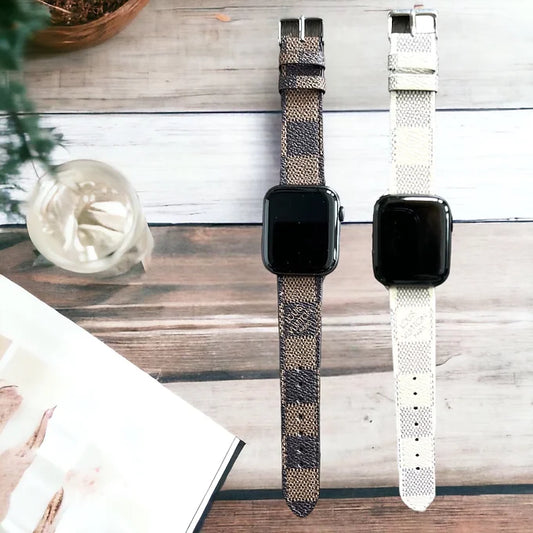 Lynelle Checkered Vegan Leather Apple Watch Band