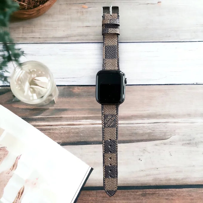 Lynelle Checkered Vegan Leather Apple Watch Band