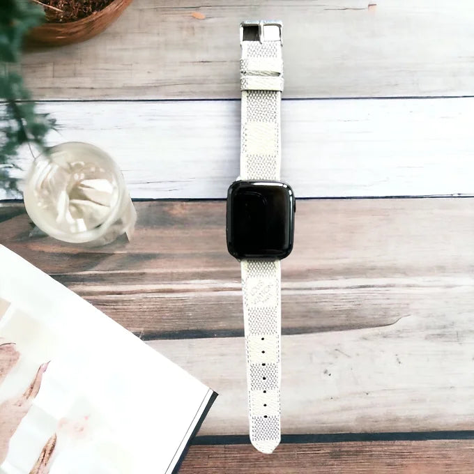 Lynelle Checkered Vegan Leather Apple Watch Band