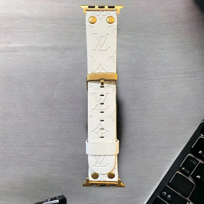 Leighton Brushed Gold Hardware Vegan Leather Apple Watch Band