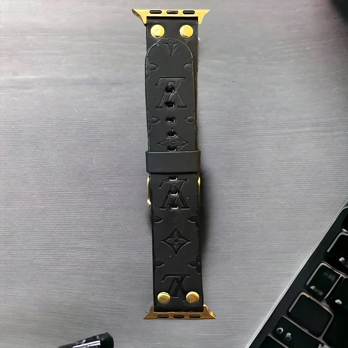 Leighton Brushed Gold Hardware Vegan Leather Apple Watch Band