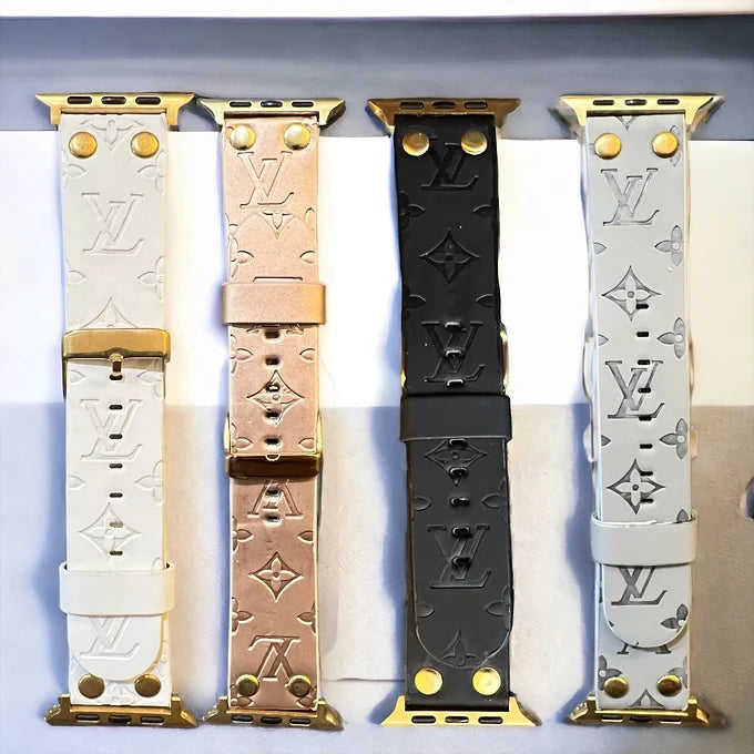 Leighton Brushed Gold Hardware Vegan Leather Apple Watch Band