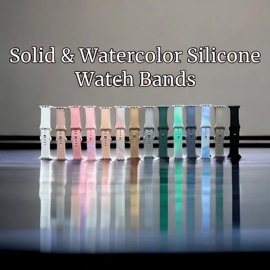 Solid & Watercolor Apple Watch Silicone Bands